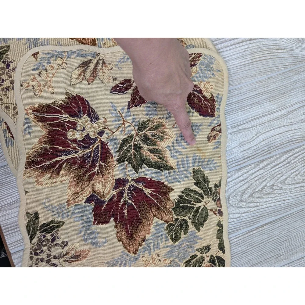 Vintage Fall Tapestry Placemats Set of 6 Leaves Cottagecore Dining Decor 18 x 13